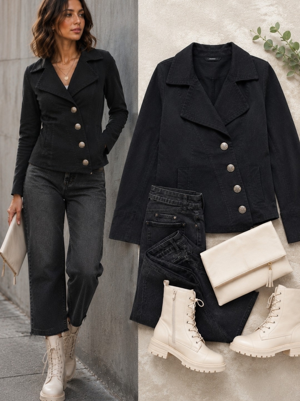 INC Black Asymmetrical Moto Blazer Jacket Soft Knit Stretch S Pea Coat